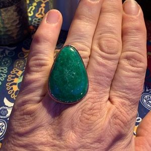 New! Alchemy63 Handmade Green Quartz Ring (OS)